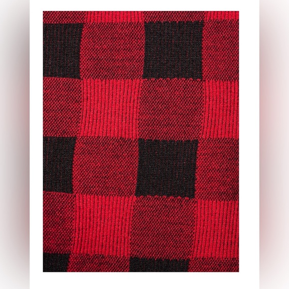 MUK LUKS red buffalo plaid soft fleece lined RIBBED TEXTURE leggings sz 1X/2X - Picture 6 of 15